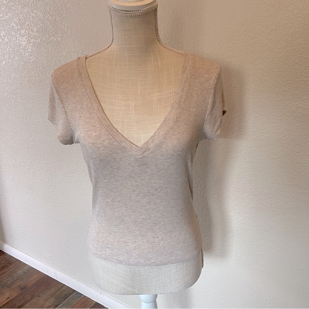 Streetwear Society - Women's V-Neck Beige Top - Size XL
